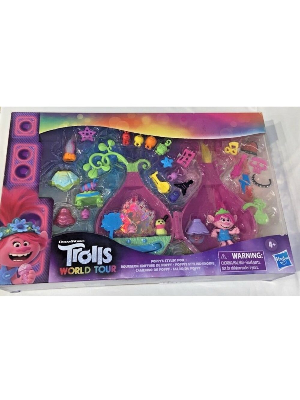 Trolls Dreamworks World Tour Poppys Styling Pod Playhouse Set Figure Toy NIB NEW